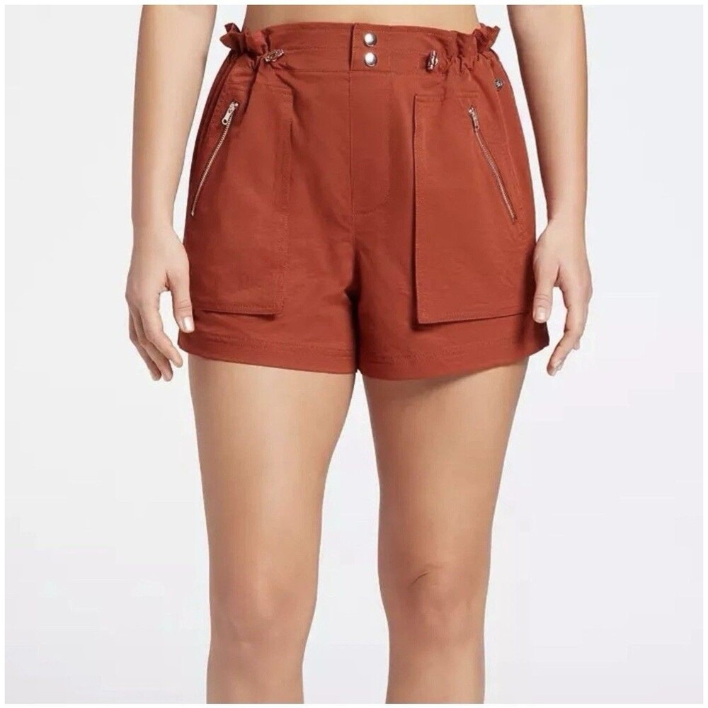 CALIA Carrie Underwood Women's Shorts High Rise Relaxed Athlesiure Camel XXL